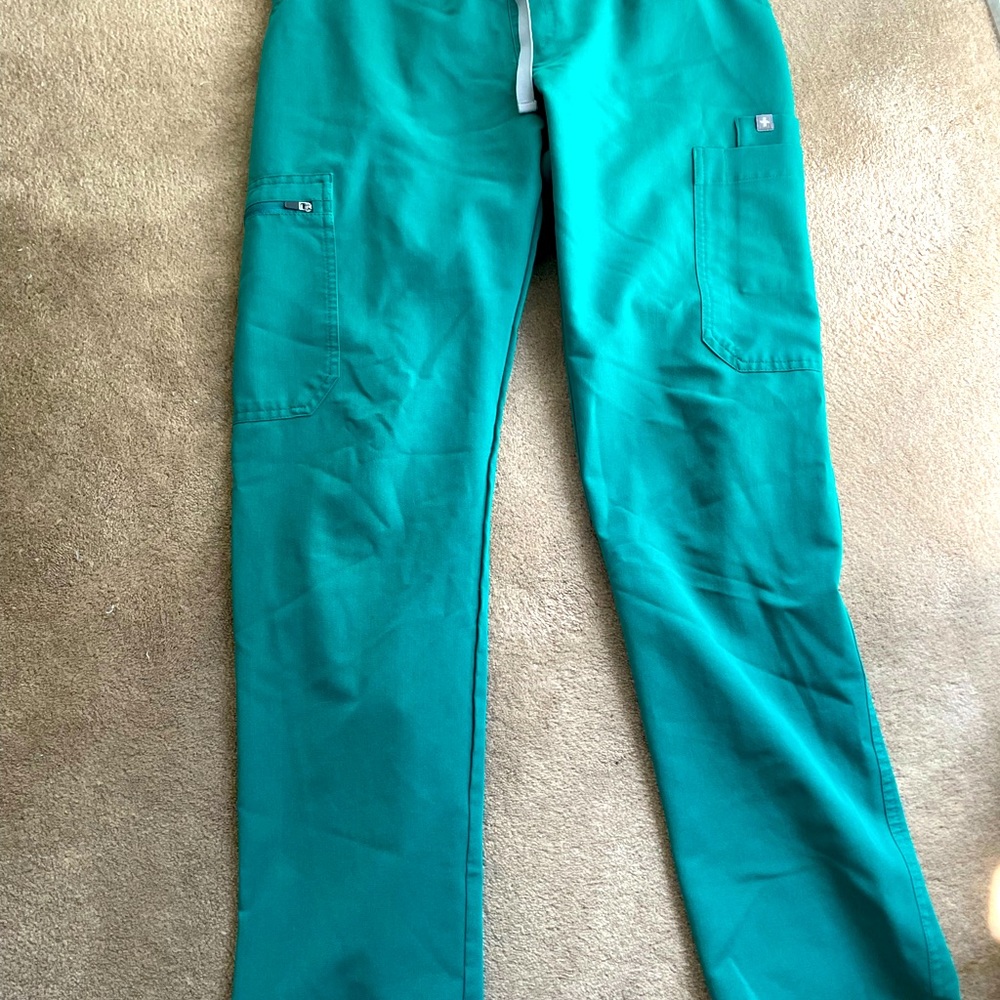 Skinny scrub pants, figs, hunter green, Sml